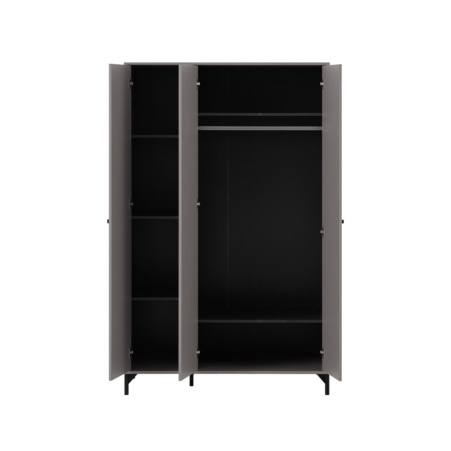 Offener Kleiderschrank mit 3 Türen