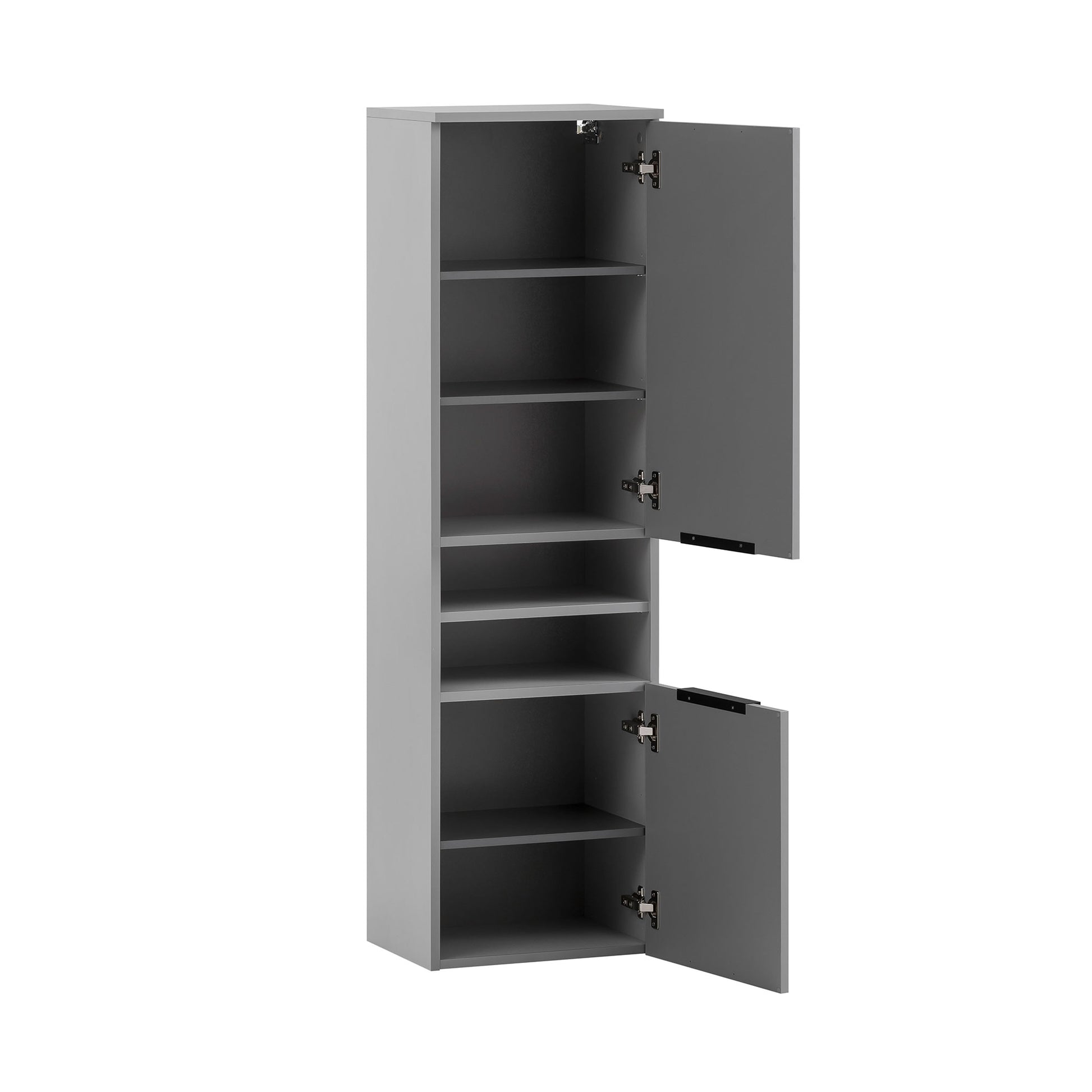 Graues Highboard offen