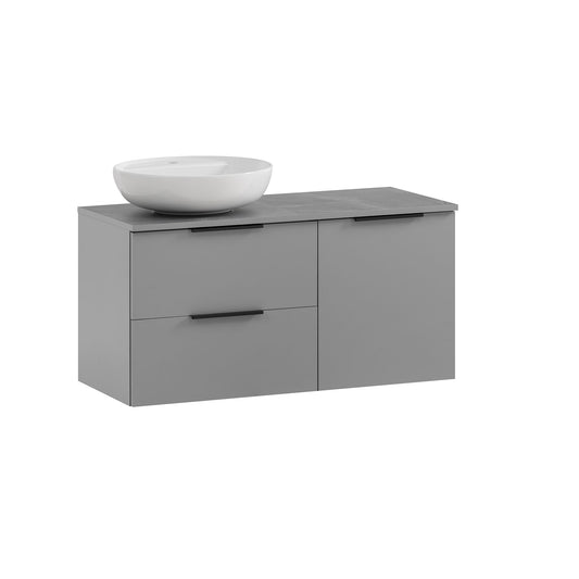 Grauer Waschtisch mit Becken