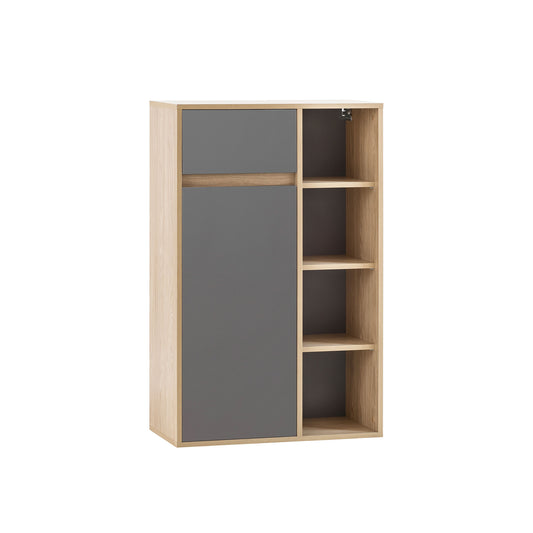 Highboard in eiche hell/ basaltgrau