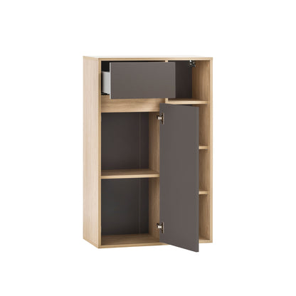 Highboard mit 1 Tür, 1 Schubkasten, 4 offenen Fächern