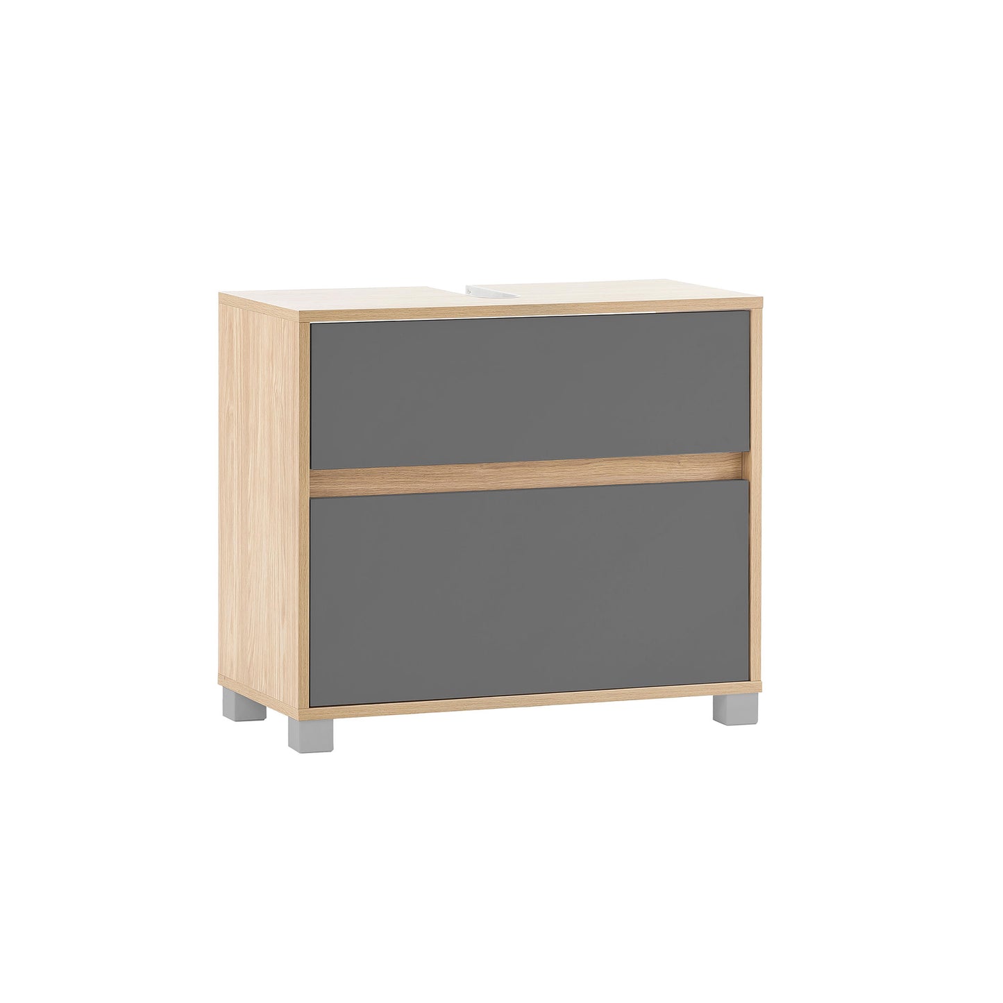 Waschbeckenunterschrank in eiche hell/ basaltgrau