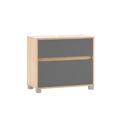 Waschbeckenunterschrank in eiche hell/ basaltgrau