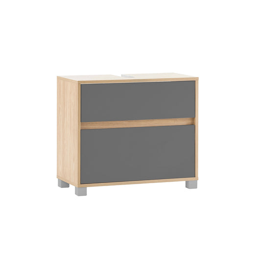 Waschbeckenunterschrank in eiche hell/ basaltgrau