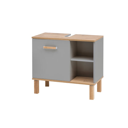 Waschbeckenunterschrank, 1 Tür, 2 offene Fächer