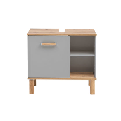  Waschbeckenunterschrank in platin/ eiche