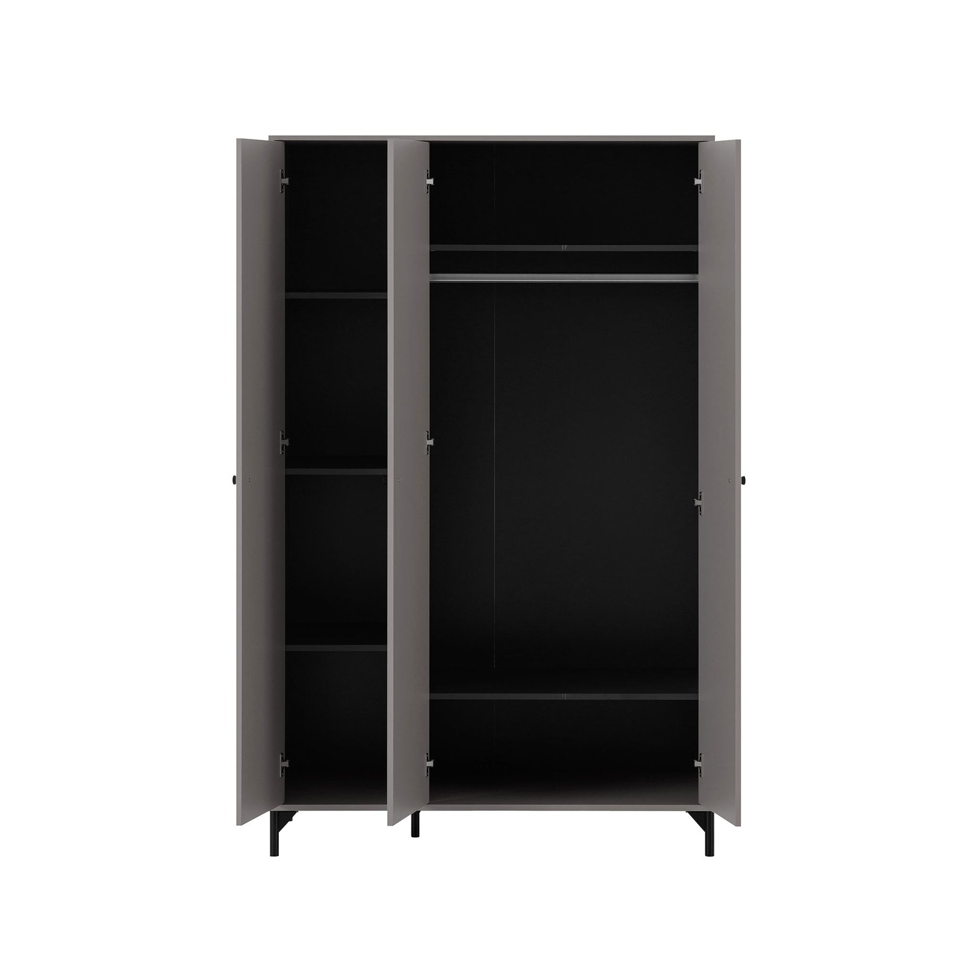 Offener Kleiderschrank mit 3 Türen