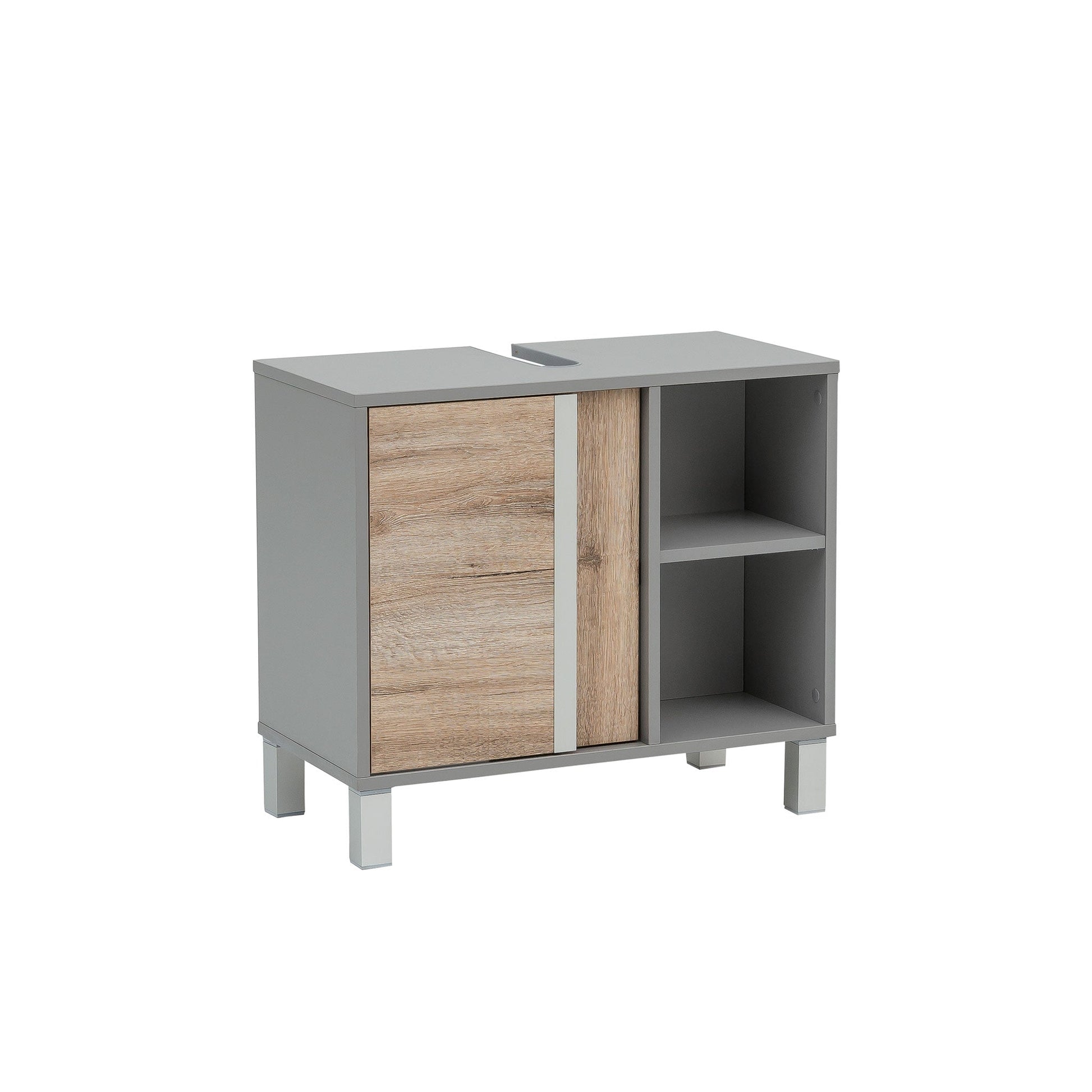 Waschbeckenunterschrank, eine Tür und 2 offene Fächer